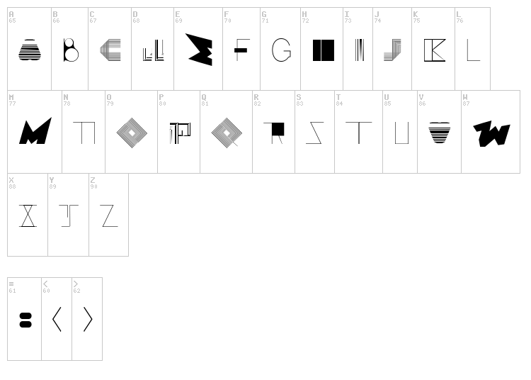 Boss M font map